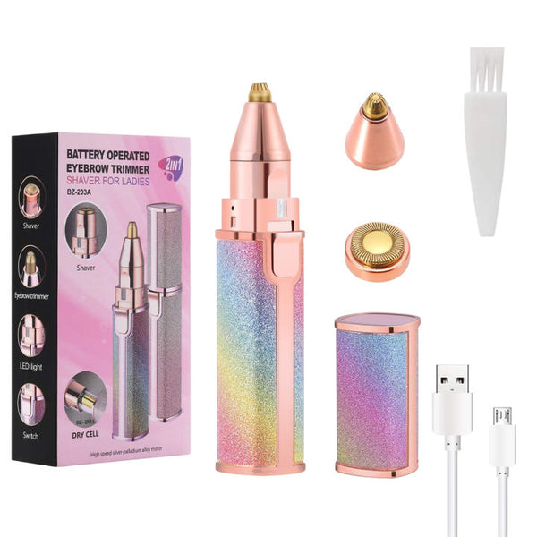 2 in 1 Rainbow Flawless Painless Face Hair Removal Machine for Women