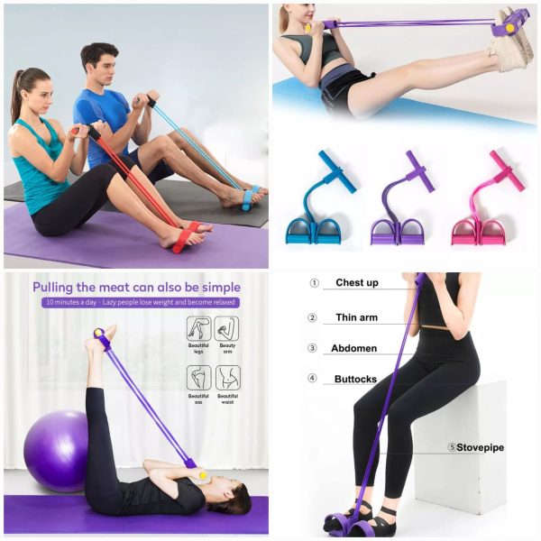 Tummy Trimmer | Foot Pedal Resistance Band Elastic Sit-up Pull Rop